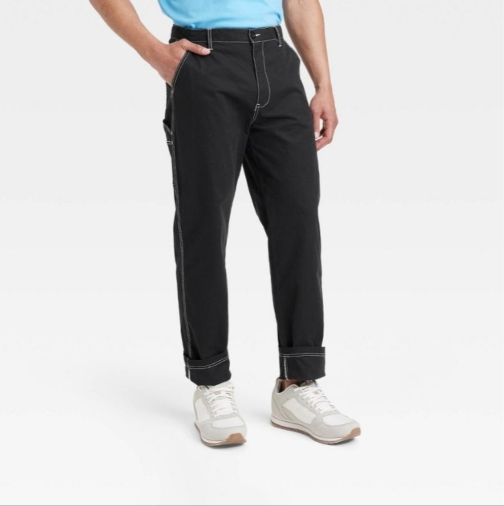 Adult Chino Carpenter Pants, Black, By Houston White, Size 40x30, NWT